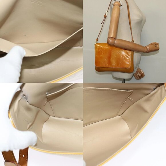 LOUIS VUITTON Monogram Vernis Thompson Street Bag Beige M91301 LV Auth 123678